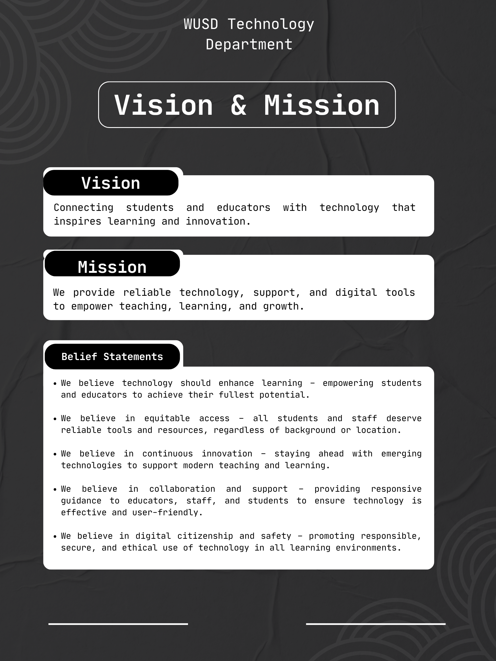 WUSD Technology Mission and Vision Statement